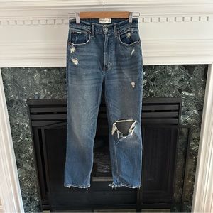 Abercrombie & Fitch the Ankle Straight Ultra High Rise Curve Love Jeans, 2s/26